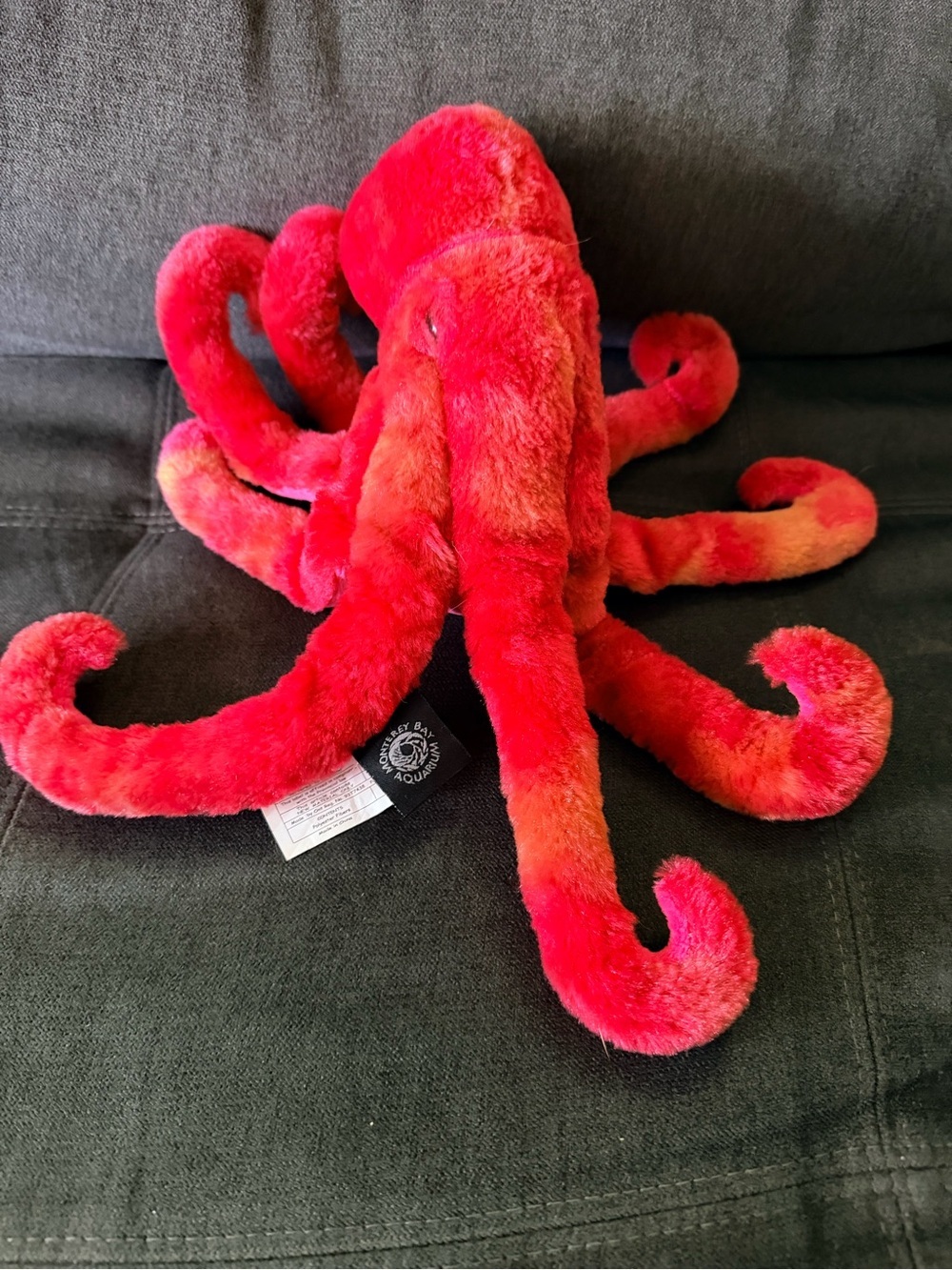 Monterey Bay Plush Octopus in Vibrant Red and Orange